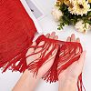 Polyester Latin Fringe Lace OCOR-WH0064-43B-3