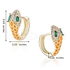 Cubic Zirconia Snake Hoop Earrings with Enamel EJEW-SZ0001-87D-7