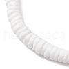 Natutal White Sea Shell Disc Beaded Stretch Bracelets BJEW-JB10551-02-4