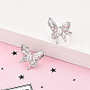 Brass Micro Pave Clear Cubic Zirconia Cuff Earrings KK-T074-38P-1