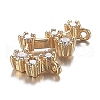 Brass Micro Clear Cubic Zirconia Pendants ZIRC-F120-019G-01-3