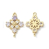 Brass Pave Cubic Zirconia Connector Charms KK-G462-45KCG-05-1