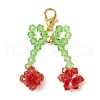 Imitation Austrian Crystal Beads Cherry Pendant Decorations HJEW-JM03240-2