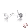 Sterling Silver Stud Earring Findings STER-M109-01-3