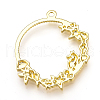 Rack Plating Alloy Open Back Bezel Pendants X-PALLOY-Q351-32G-FF-2
