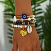 Fashionable Real 18K Gold Plated Eye Beaded Bracelet Set TS4937-1