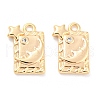 Brass Micro Pave Cubic Zirconia Charms KK-E090-09G-1