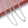 Tarnish Resistant 304 Stainless Steel Curb Chain/Twisted Chain Necklace Making STAS-A028-N108P-3