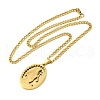 304 Stainless Steel Virgin Mary Oval Pendant Twisted Chain Necklaces NJEW-Q002-04G-2