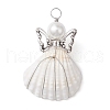 Copper Wire Wrapped Shell Pendants PALLOY-JF02709-04-1