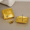 Elegant 304 Stainless Steel Textured Square Stud Earrings QF1514-2-3