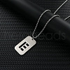 Rectangle with Hollow Out Letter 201 Stainless Steel Pendant Necklaces FS-WG34D20-02-1