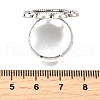 Vintage Adjustable Iron Finger Ring Components Alloy Flower Cabochon Bezel Settings PALLOY-O039-25AS-4