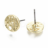 Rack Plating Hammered Alloy Stud Earring Findings PALLOY-N155-69-NR-2