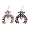 Alloy Synthetic Turquoise Dangle Earrings for Women EJEW-U053-10AS-01-4
