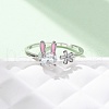 Brass Micro Pave Cubic Zirconia Open Cuff Rings for Women RJEW-U058-05P-2