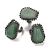 Natural Green Aventurine Open Cuff Ring RJEW-M166-03R-D-1