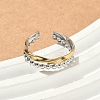 304 Stainless Steel Double Color Cuff Rings RJEW-S635-01GP-D-2