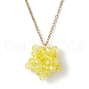 Handmade Glass Seed Beaded Star Pendant 304 Stainless Steel Cable Chain Necklaces for Women NJEW-MZ00118-03-2
