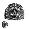 Punk Rock Style Men's 316L Surgical Stainless Steel Lion Wide Band Rings RJEW-BB06676-9-1