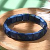 Sqaure Natural Lapis Lazuli Beads Stretch Bracelets for Women Men BJEW-C097-06M-2
