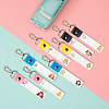 PU Leather & Cotton Name Marker Keychain AJEW-WH0514-019-4