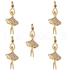 5Pcs Rack Plating Brass Micro Pave Cubic Zirconia Pendants KK-SZ0005-95-1
