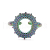 Ion Plating(IP) Rainbow Color 304 Stainless Steel Donut Open Cuff Ring for Women RJEW-C025-21M-2