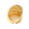Brass Micro Pave Clear Cubic Zirconia Open Cuff Rings for Women RJEW-A048-23G-3