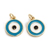 Brass Enamel Pendants KK-P204-12G-A-2