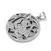 Brass Micro Pave Cubic Zirconia Pendants KK-K354-09B-P-2