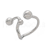 304 Stainless Steel Round Cuff Rings for Women RJEW-A063-01B-P-2