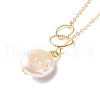 Natural Baroque Pearl Pendant Necklace NJEW-JN03599-01-5
