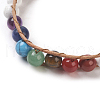 Natural Howlite Cord Beaded Bracelets BJEW-E351-02A-4