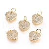 Brass Micro Pave Cubic Zirconia Pendants X-ZIRC-G166-25G-1