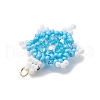 Glass Seed Beaded Pendants PALLOY-MZ00398-01-4