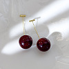 Zinc Alloy Resin Cherry Stud Earrings OI3891-3-1