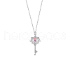 Key 925 Sterling Silver Micro Pave Cubic Zirconia Pendant Necklaces FS-WG0FCDD-02-5