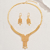 Elegant Alloy Hollow Out Tassel Bridal Earrings & Necklaces Set for Women ME8909-5