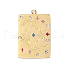 304 Stainless Steel Rhinestones Pendants STAS-D306-01G-L-1