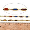 Brass Glass Rectangle Link Chains CHC-R001-01G-05-2