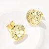 Brass Micro Pave Clear Cubic Zirconia Stud Earrings EJEW-P303-01A-G-3