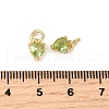 Brass Micro Pave Cubic Zirconia Charms KK-P192-08-G10-3