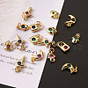 Brass Micro Pave Cubic Zirconia Charms ZIRC-TA0001-15G-4