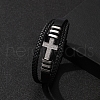 PU Leather Cord Braided Bracelets PW-WG71654-03-1