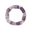 Hematite Beads & Natural Natural Lepidolite Finger Rings for Women RJEW-JR00873-07-2