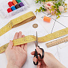7.5 Yards Polyester Jacquard Flower Ribbon OCOR-WH0088-84A-3