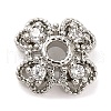 Rack Plating Brass Micro Pave Cubic Zirconia Bead Caps KK-M248-08P-1