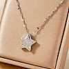 Luxury Brass Clear Cubic Zirconia Star Pendant Fashion Necklaces for Versatile and Stylish Look XT3331-2-1