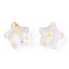 Spray Painted Transparent Glass Beads GLAA-FS0001-01B-2